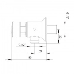 Robinet temporisé Presto 12 NEO équerre sans raccord 9l/min pour urinoir mural