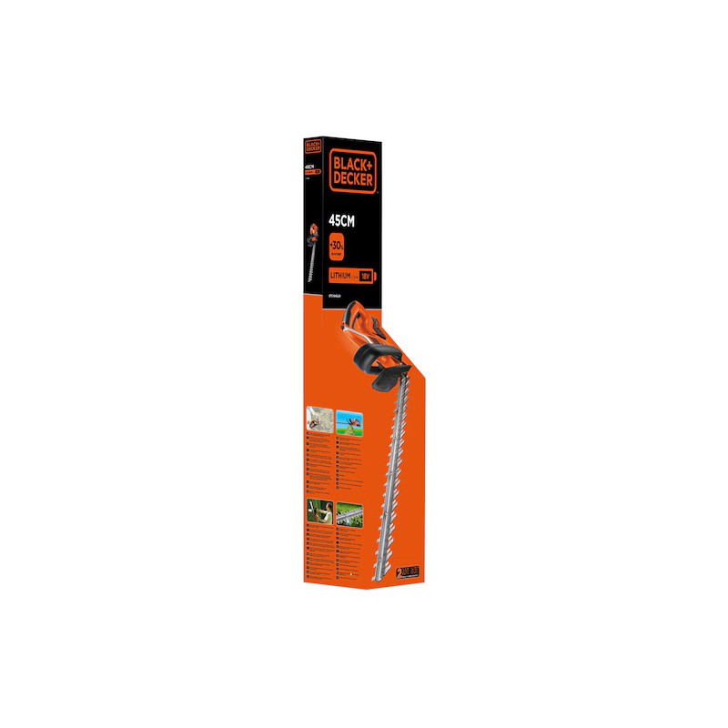 Black and Decker Taille-haies Black & Decker GTC1845L20-QW 18V Li-Ion 2Ah lame 45cm Kobleo Black and Decker Taille-haies Black & Decker GTC1845L20-QW 18V Li-Ion 2Ah lame 45cm Kobleo