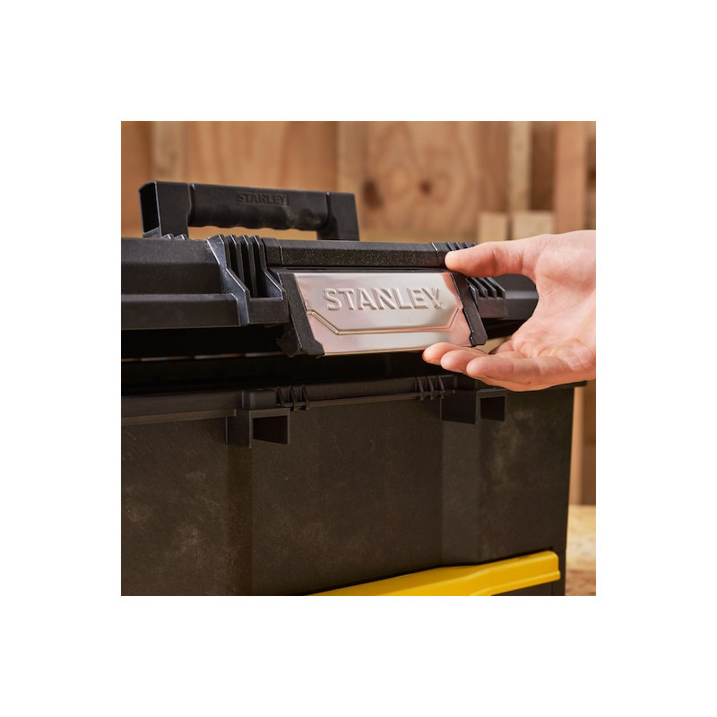 Stanley Boîte à outils Stanley One Touch avec tiroir charge max 20kg Kobleo Stanley Boîte à outils Stanley One Touch avec tiroir charge max 20kg Kobleo