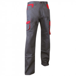 Pantalon de travail LMA 110821 LIN taille 42 gris/rouge multipoche Kobleo Pantalon de travail LMA 110821 LIN taille 42 gris/rouge multipoche Kobleo