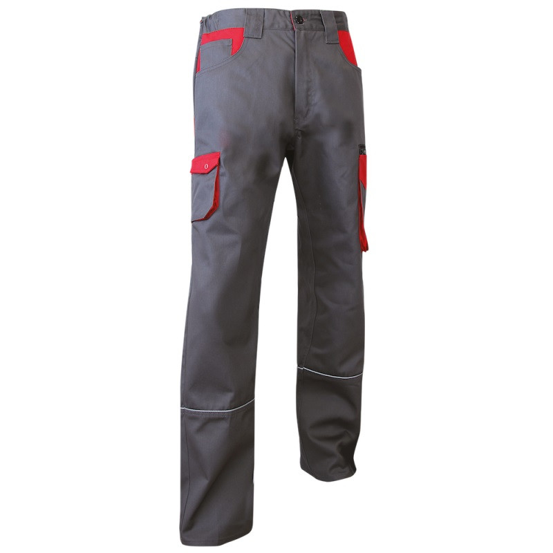 Pantalon de travail LMA 110821 LIN taille 50 gris/rouge multipoche Kobleo