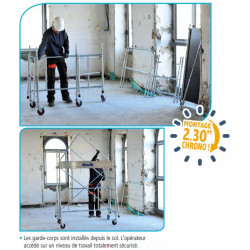 Duarib Echafaudage roulant en acier Haut. Max 3,80m C.U: 150 Kg Rolly2 Duarib Kobleo