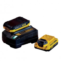 Stanley Kit batterie et chargeur Stanley Fatmax V20 SFMCB12D2-QW 18V 2x2AH 2A Kobleo