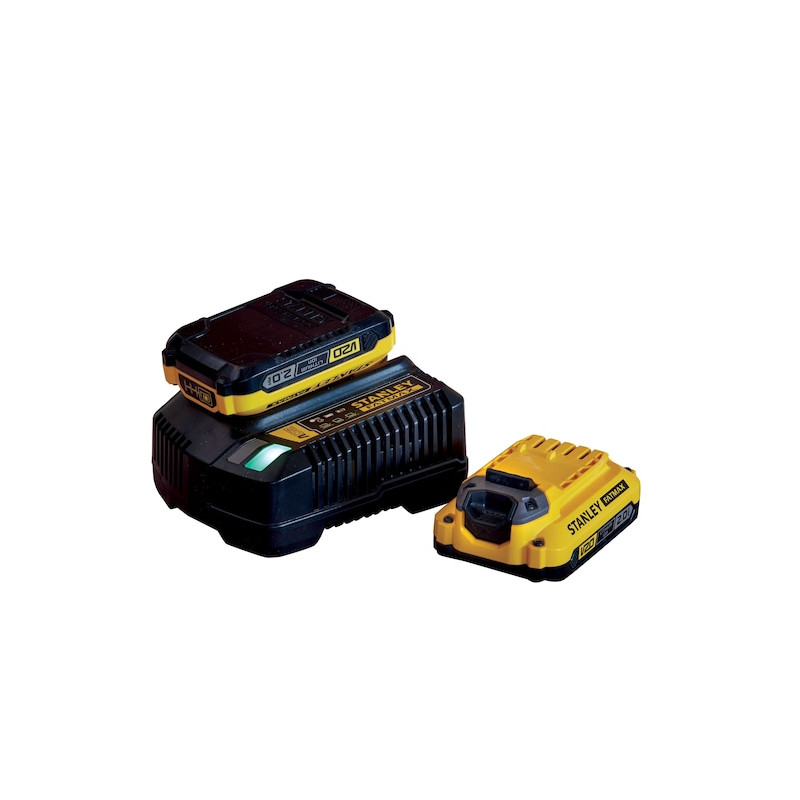 Stanley Kit batterie et chargeur Stanley Fatmax V20 SFMCB12D2-QW 18V 2x2AH 2A Kobleo