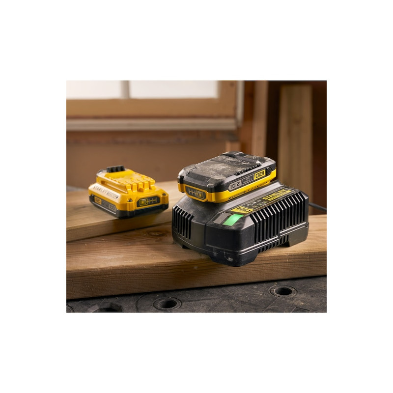 Stanley Kit batterie et chargeur Stanley Fatmax V20 SFMCB12D2-QW 18V 2x2AH 2A Kobleo Stanley Kit batterie et chargeur Stanley Fatmax V20 SFMCB12D2-QW 18V 2x2AH 2A Kobleo
