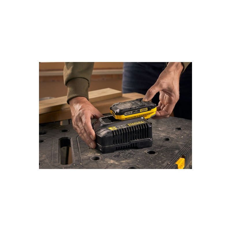 Stanley Kit batterie et chargeur Stanley Fatmax V20 SFMCB12D2-QW 18V 2x2AH 2A Kobleo Stanley Kit batterie et chargeur Stanley Fatmax V20 SFMCB12D2-QW 18V 2x2AH 2A Kobleo
