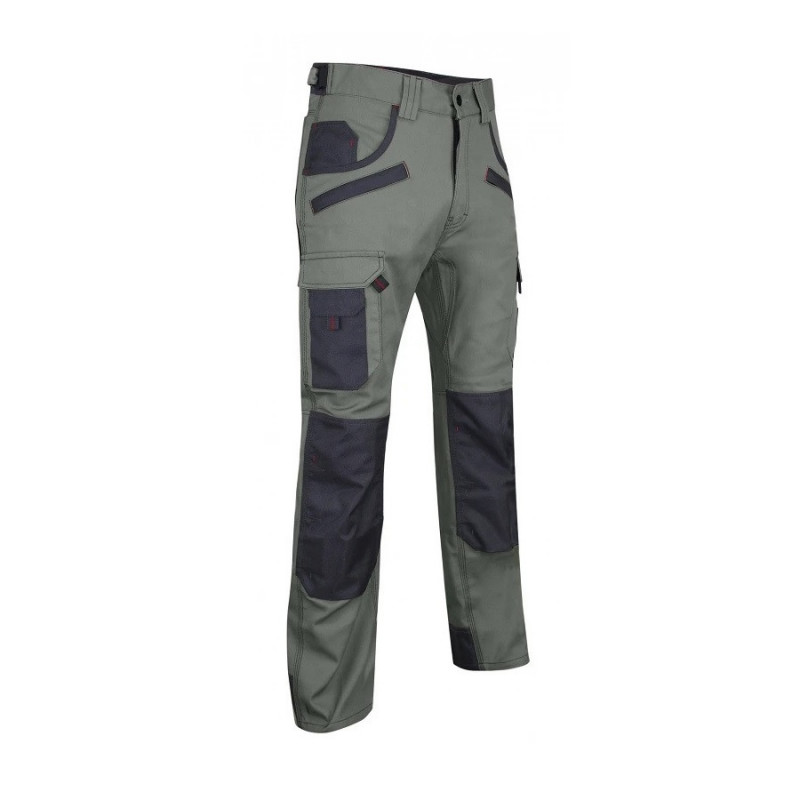 Pantalon bicolore multipoches LMA SECATEUR taille 38 kaki/gris nuit Kobleo