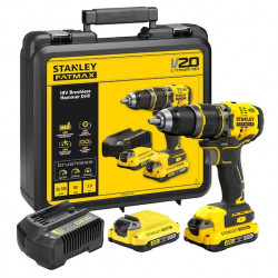 Stanley Perceuse-visseuse Stanley SFMCD721D2K-QW Brushless 18V Li-Ion 2Ah 80Nm Kobleo