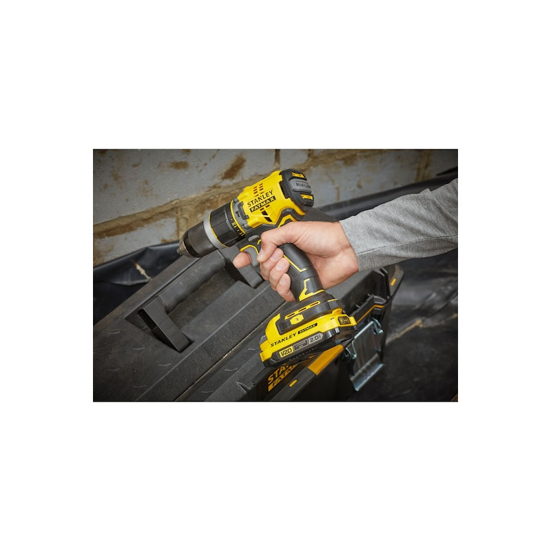 Stanley Perceuse-visseuse Stanley SFMCD721D2K-QW Brushless 18V Li-Ion 2Ah 80Nm Kobleo Stanley Perceuse-visseuse Stanley SFMCD721D2K-QW Brushless 18V Li-Ion 2Ah 80Nm Kobleo