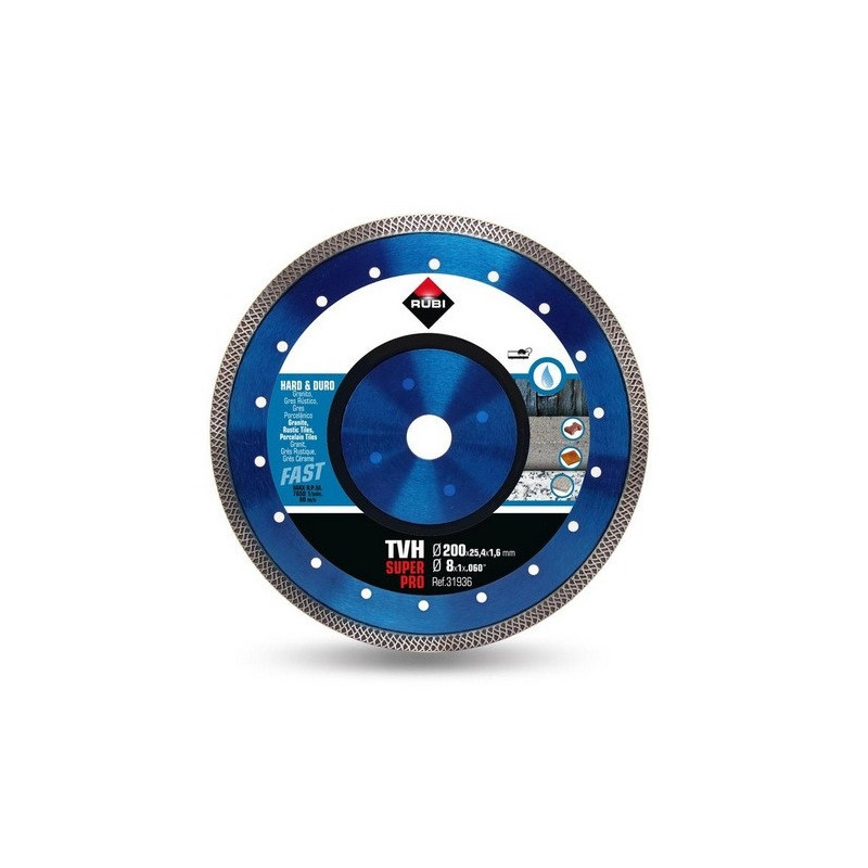 Rubi Disque diamant TVH-200 SUPERPRO matériaux durs 200x25,4x1,6mm Rubi Kobleo