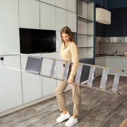 Hoström Escabeau 7 marches DURA alu pliable hauteur plateforme 140cm Hostrom Kobleo