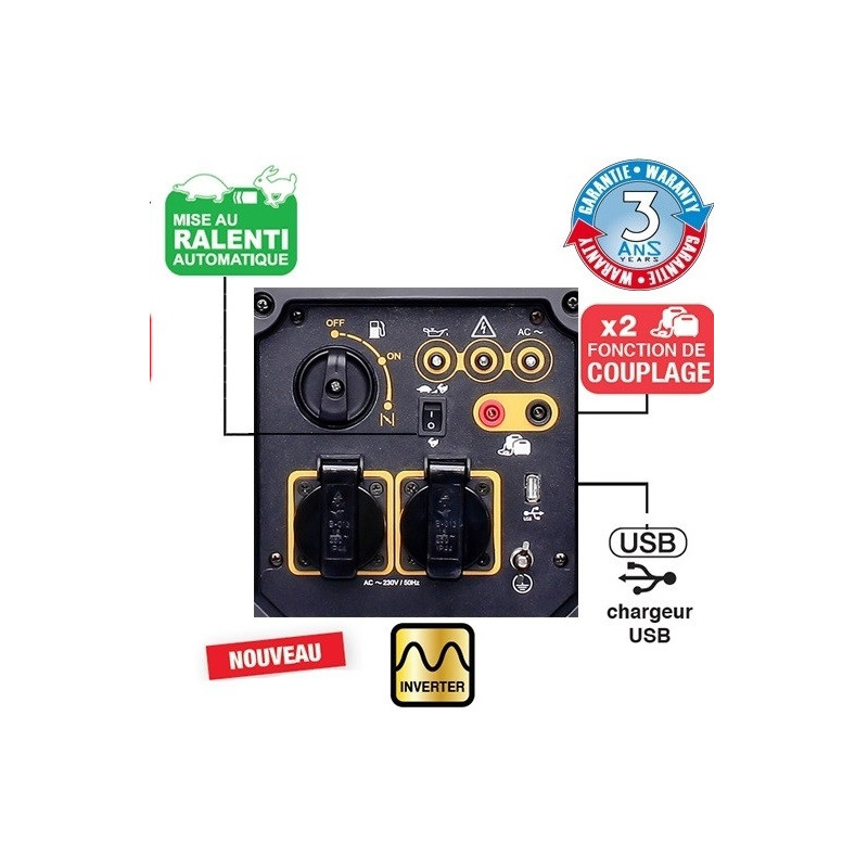 Groupe électrogène ACCES 3000i Inverter 3KW Insonorisé 8,5L Worms