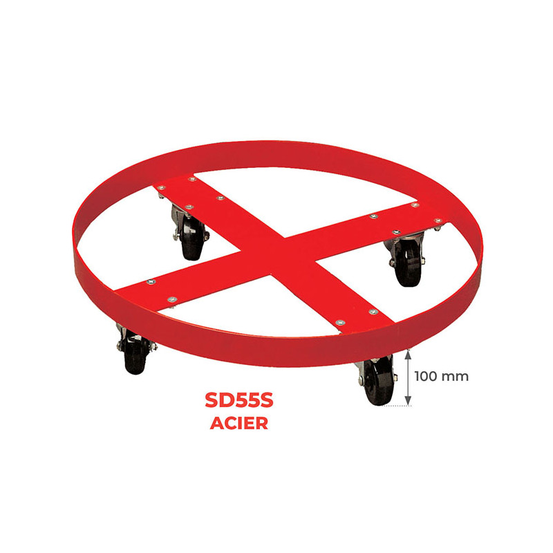Stockman Chariot acier pour fût Stockman SD55S capacité 410kg Kobleo Stockman Chariot acier pour fût Stockman SD55S capacité 410kg Kobleo