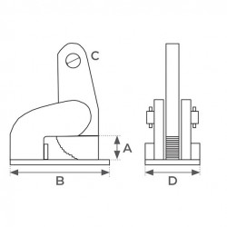 Stockman Pince à tôle horizontale Stockman capacité 1500kg ouverture max 100mm Kobleo