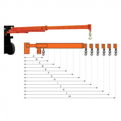 Stockman Potence télescopique Stockman TLB03 capacité 3000kg fourreaux 180x65mm Kobleo
