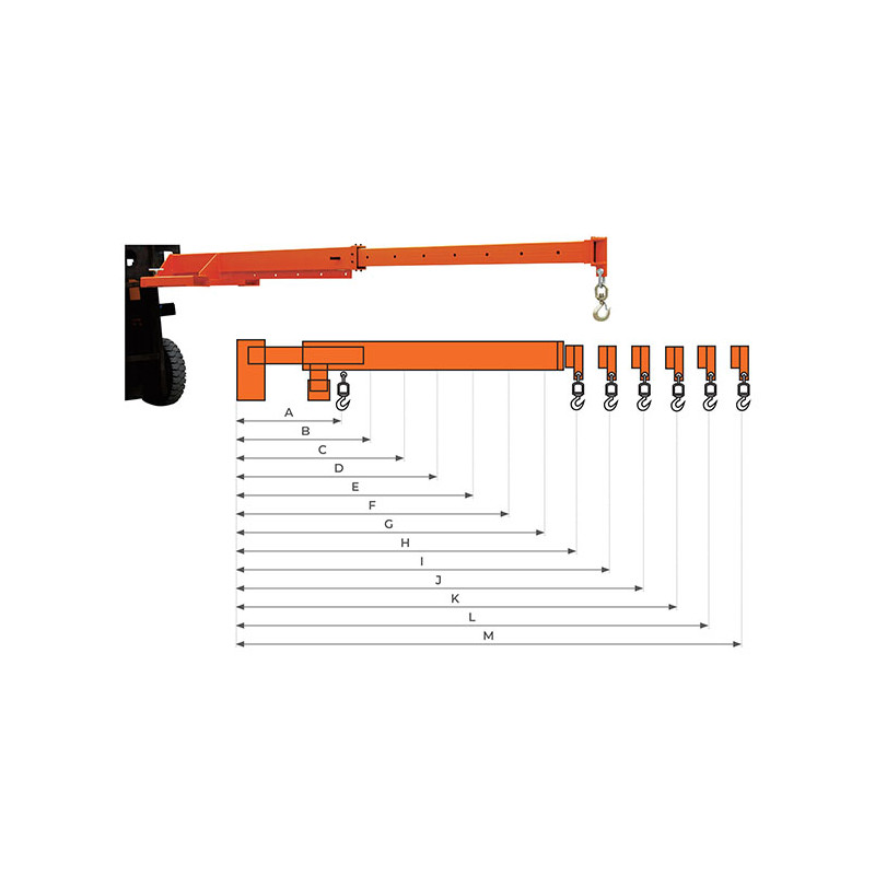 Potence télescopique Stockman TLB03 capacité 3000kg fourreaux 180x65mm