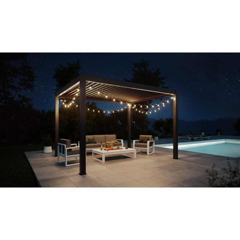 Habrita Foresta Pergola bioclimatique Habrita aluminium 11,90m2 gris anthracite Kobleo Habrita Foresta Pergola bioclimatique Habrita aluminium 11,90m2 gris anthracite Kobleo