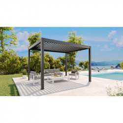 Habrita Foresta Pergola bioclimatique Habrita aluminium 11,90m2 gris anthracite Kobleo Habrita Foresta Pergola bioclimatique Habrita aluminium 11,90m2 gris anthracite Kobleo