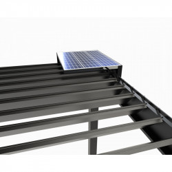 Pergola bioclimatique Habrita Foresta aluminium à motorisation solaire 11,90m2 gris anthracite