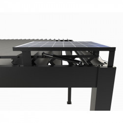 Pergola bioclimatique Habrita Foresta aluminium à motorisation solaire 11,90m2 gris anthracite