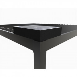 Pergola bioclimatique Habrita Foresta aluminium à motorisation solaire 11,90m2 gris anthracite