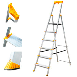 Hoström Escabeau 6 marches KOMSTAX6, aluminium, Hostrom Kobleo