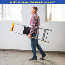 Hoström Escabeau 3 marches KOMSTAX3, aluminium, Hostrom Kobleo