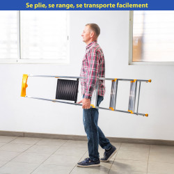 Hoström Escabeau 4 marches KOMSTAX4, aluminium, Hostrom Kobleo