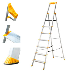 Hoström Escabeau 7 marches KOMSTAX7, aluminium, Hostrom Kobleo