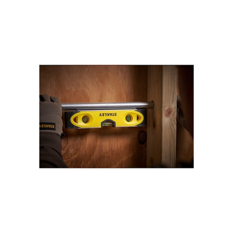 Stanley Niveau Stanley Torpedo magnétique 23 cm bimatière 3 fioles Kobleo Stanley Niveau Stanley Torpedo magnétique 23 cm bimatière 3 fioles Kobleo