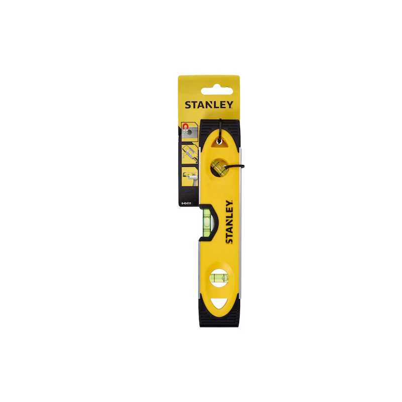 Stanley Niveau Stanley Torpedo magnétique 23 cm bimatière 3 fioles Kobleo Stanley Niveau Stanley Torpedo magnétique 23 cm bimatière 3 fioles Kobleo