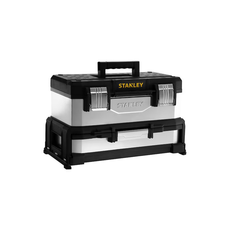 Stanley Boîte à outils en métal galvanisé avec tiroir 50cm capacité 13,6L Kobleo Stanley Boîte à outils en métal galvanisé avec tiroir 50cm capacité 13,6L Kobleo