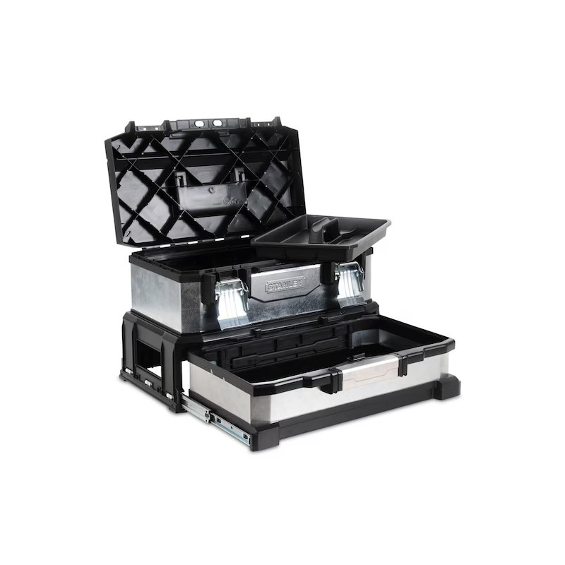 Stanley Boîte à outils en métal galvanisé avec tiroir 50cm capacité 13,6L Kobleo Stanley Boîte à outils en métal galvanisé avec tiroir 50cm capacité 13,6L Kobleo
