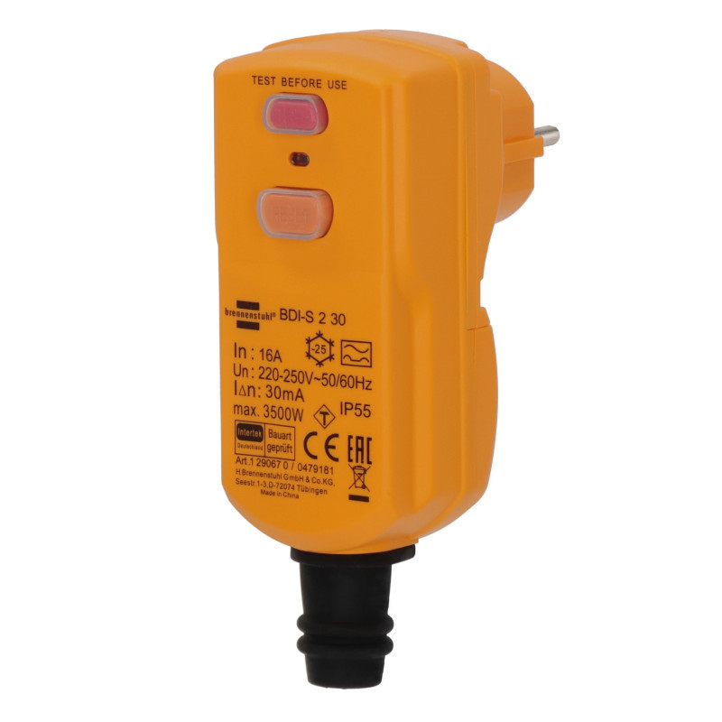 Fiche de protection des personnes Brennenstuhl BDI-S 2 30 IP55
