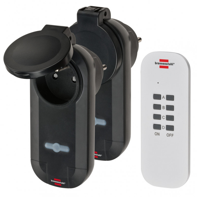 Lot de 2 prises télécommandées Brennenstuhl RC CE1 0201 IP44 1000W max