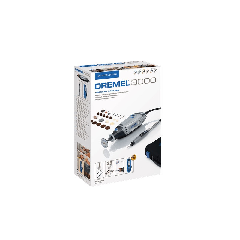 Dremel Outil multi-fonction Dremel 3000-1/25 EZ 130W avec 25 accessoires Kobleo Dremel Outil multi-fonction Dremel 3000-1/25 EZ 130W avec 25 accessoires Kobleo
