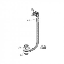 Nicoll Bonde à panier manuel Nicoll avec trop-plein 60mm pour évier grès et synthèse Kobleo