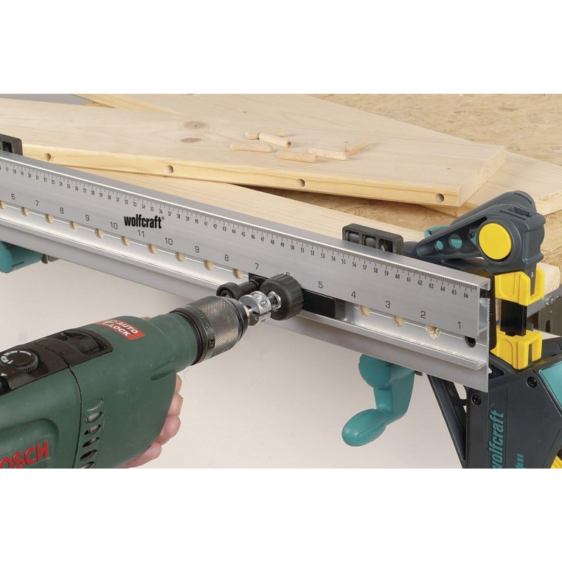 Guide d'assemblage bois en série Wolfcraft 5 en 1 Longueur 670mm