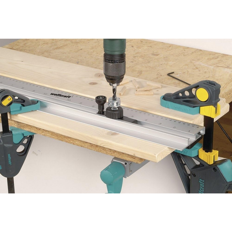 Guide d'assemblage bois en série Wolfcraft 5 en 1 Longueur 670mm