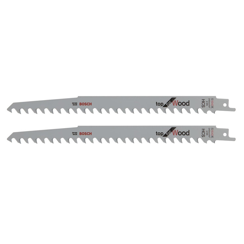 Lot de 2 lames de scie sabre Bosch HCS S 1542 K 240 mm