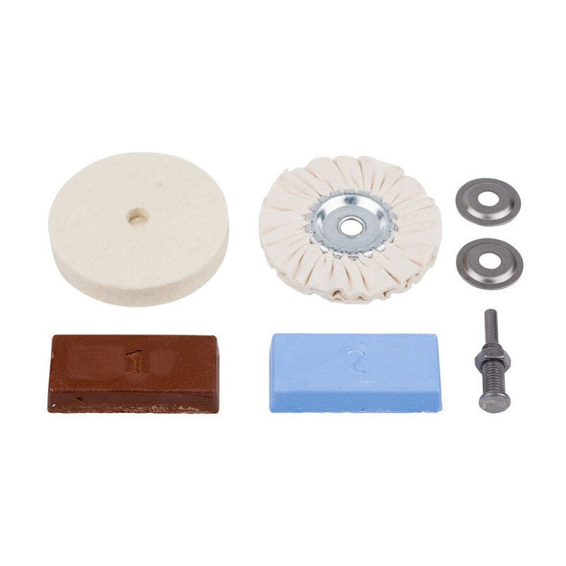 Kit de polissage loisirs Wolfcraft 5 pièces 3000tr/min rotation droite