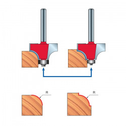 Fraise quart de rond pour défonceuse Freud D22,2x12,7/54,9mm Kobleo Fraise quart de rond pour défonceuse Freud D22,2x12,7/54,9mm Kobleo