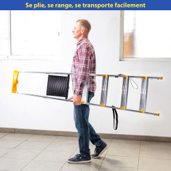 Hoström Escabeau 5 marches KOMSTAX5, aluminium, Hostrom Kobleo