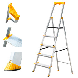 Hoström Escabeau 5 marches KOMSTAX5, aluminium, Hostrom Kobleo