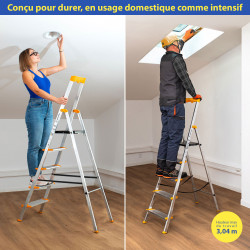 Hoström Escabeau 5 marches KOMSTAX5, aluminium, Hostrom Kobleo