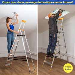 Hoström Escabeau 4 marches KOMSTAX4, aluminium, Hostrom Kobleo