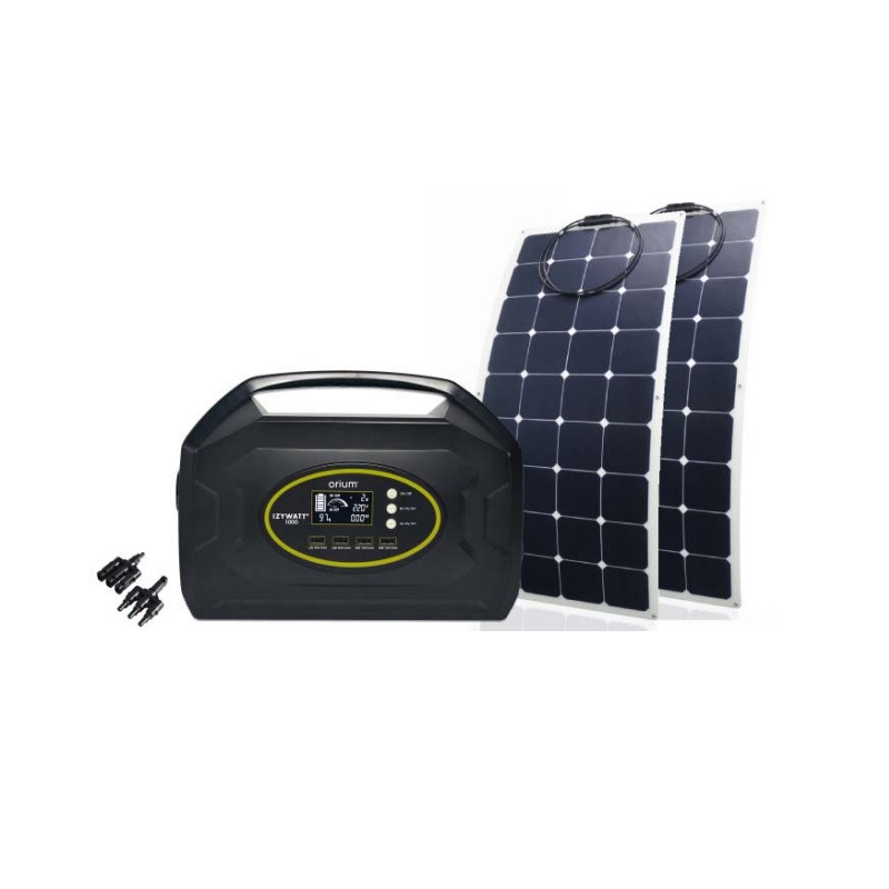 Orium Pack station d'énergie Izywatt 1000 et 2 panneaux solaires souple 120W Kobleo