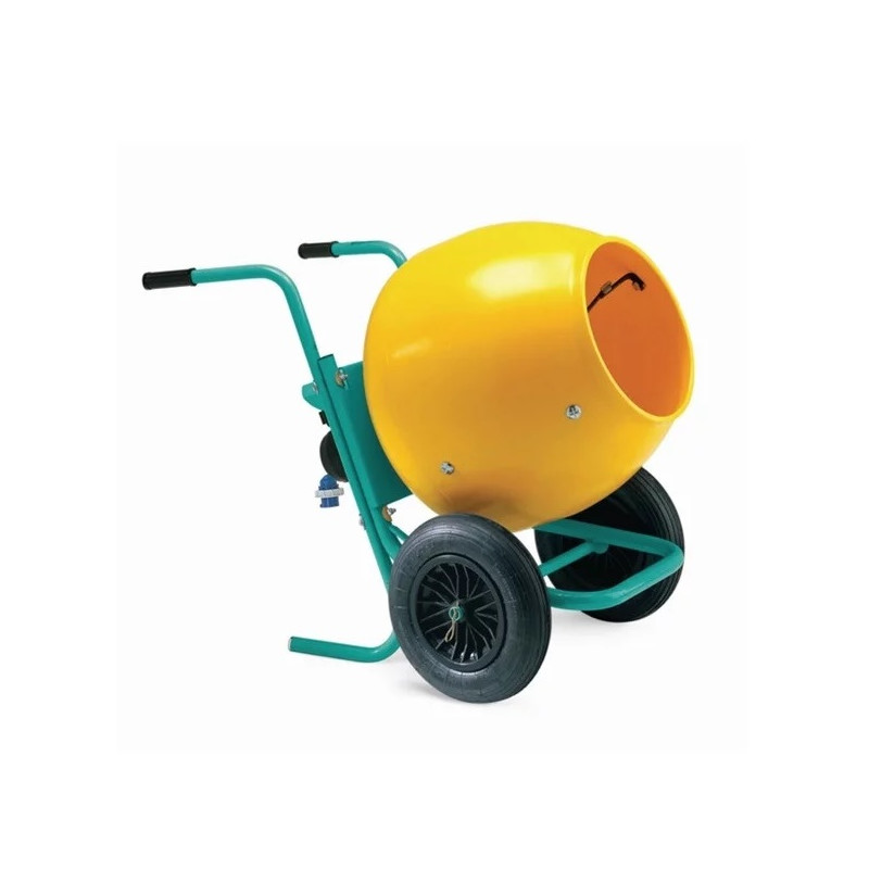 Bétonnière brouette Rollbeta 0.3kW cuve 134L malaxage 100L Imer