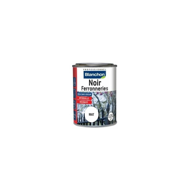 Peinture antirouille Blanchon noir ferronneries mat 0,25L