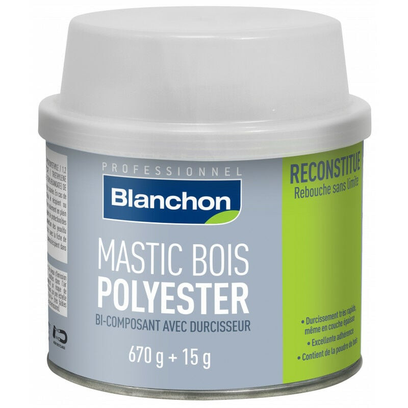 Mastic bois polyester Blanchon 670g teinte pin